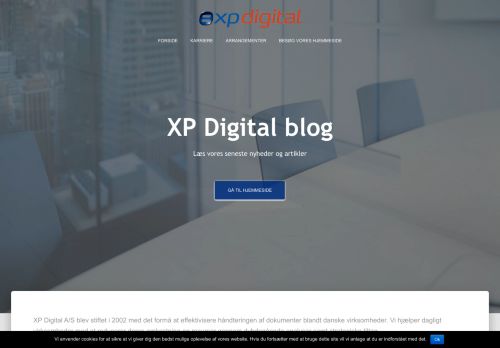 Screenshot af XP Digital blog