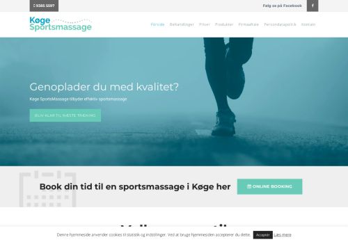 Screenshot af Køge Sportsmassage