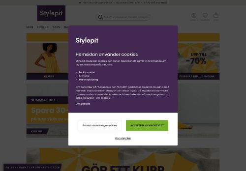 Screenshot af Köpa online Kjolar – SmartGirl.se