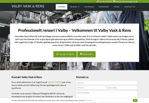 Forsiden af Valby Vask & Rens