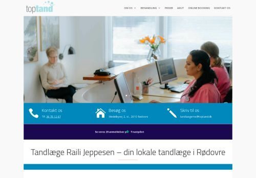 Screenshot af Tandlæge Raili Jeppesen