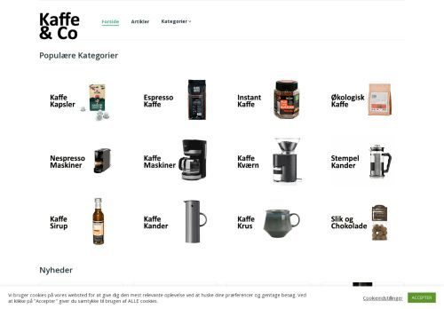 Forsiden af Kaffe og Co - Din guide til god kaffe