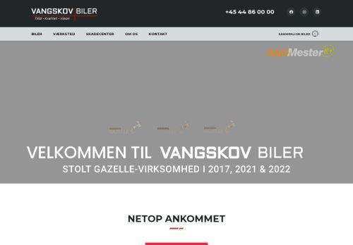 Screenshot af Vangskov Biler A/S