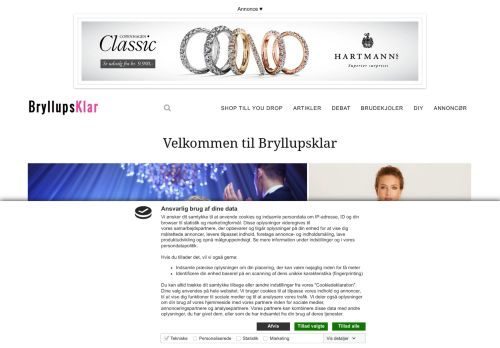 Forsiden af Bryllupsklar.dk