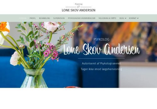 Screenshot af Lone Skov: Psykolog i Silkeborg med online terapi