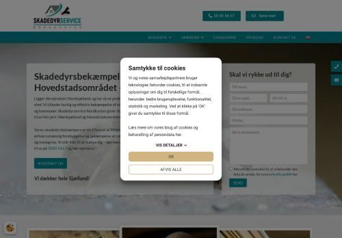 Screenshot af Skadedyrservice Nordkysten