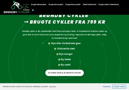 Screenshot af Brugte Cykler fra Brøndby Cykler