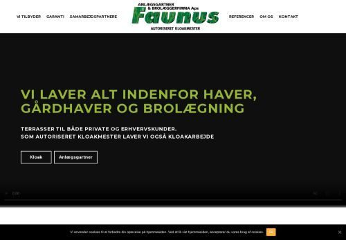 Screenshot af FAUNUS, ANLÆGSGARTNER & BROLÆGGERFIRMA ApS