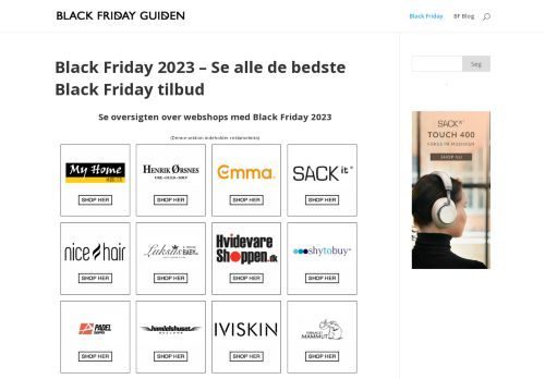 Screenshot af Black Friday Guiden