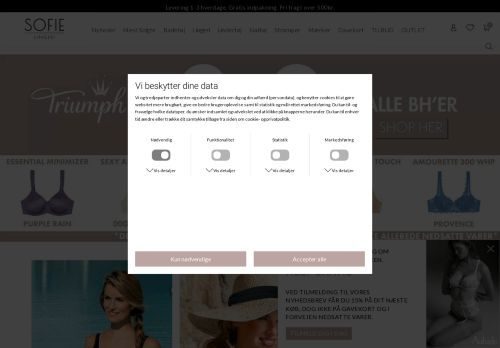 Screenshot af Sofie Lingeri - Lingeri for enhver smag
