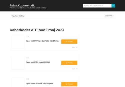 Screenshot af Rabatkuponen