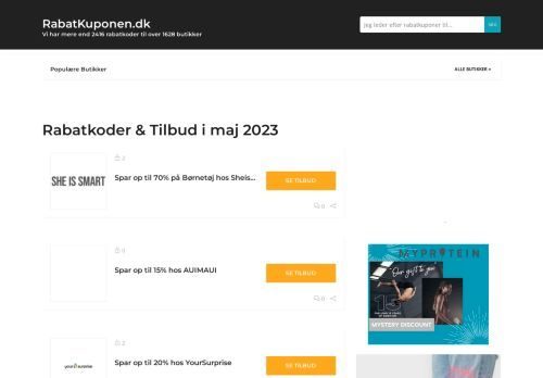 Forsiden af rabatkuponen.dk