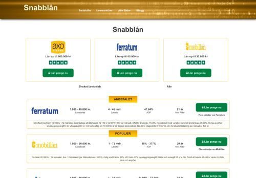 Forsiden af snabblaan.se