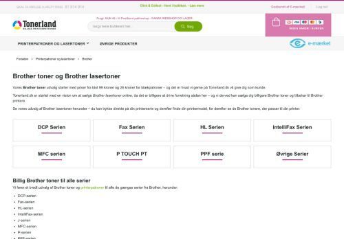 Screenshot af tonerland.dk