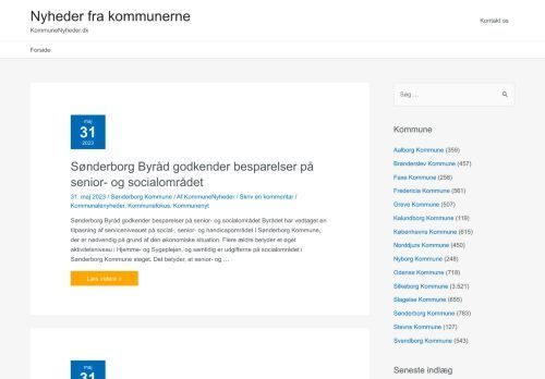 Screenshot af KommuneNyheder.dk