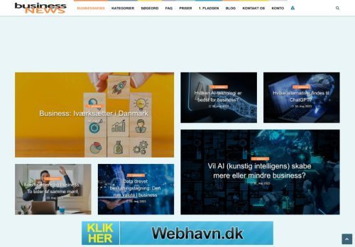 Forsiden af BusinessNews - Dine portal til business nyheder