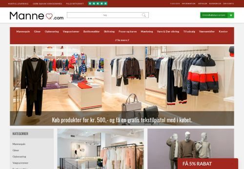 Forsiden af ManneQ Butiksinventar