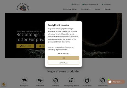 Forsiden af Rottefængeren ApS