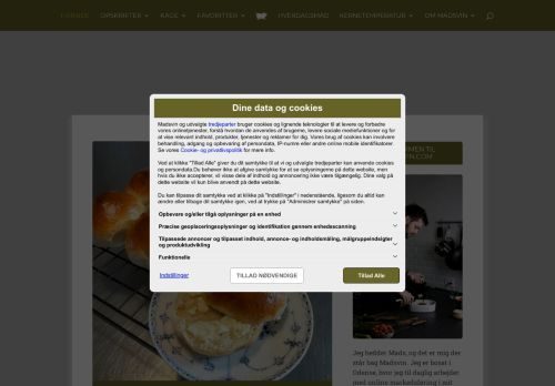 Screenshot af Blog med opskrifter der er fyldt med velsmag | Madsvin.com