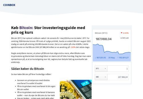 Screenshot af Lær om blockchain og kryptovaluta på Coinbox.dk