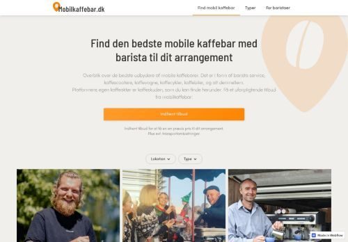 Forsiden af Mobilkaffebar.dk