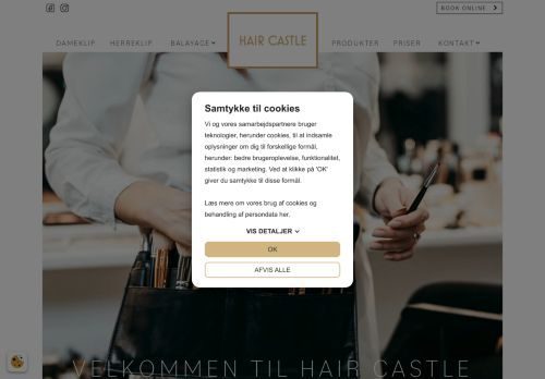 Forsiden af Haircastle - Din frisør i Hillerød