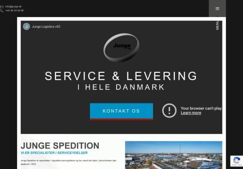 Screenshot af Junge Logistics ApS
