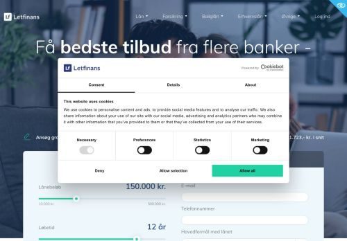 Screenshot af Letfinans.dk