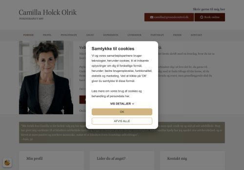 Screenshot af Psykoterapeut - Camilla Holck Olrik