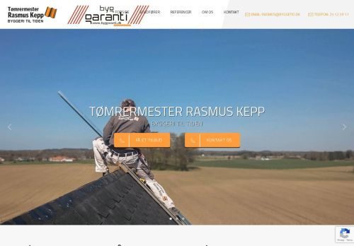 Forsiden af Tømrermester Rasmus Kepp