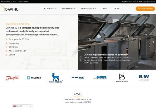 Screenshot af DAVINCI 3D A/S – fra 3D fil til 3D printet model