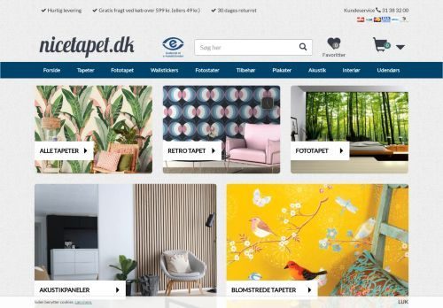 Screenshot af NICETAPET - STORT UDVALG AF TAPETER