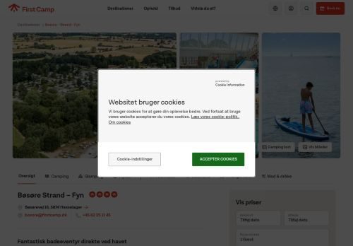 Forsiden af Bøsøre strand feriepark - Camping på Fyn