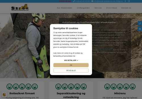 Forsiden af Kloak-problemer.dk Aut. kloakmester Sørbylille entr.