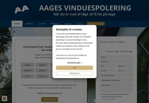 Forsiden af Aages - Din vinduespudser i Roskilde og omegn