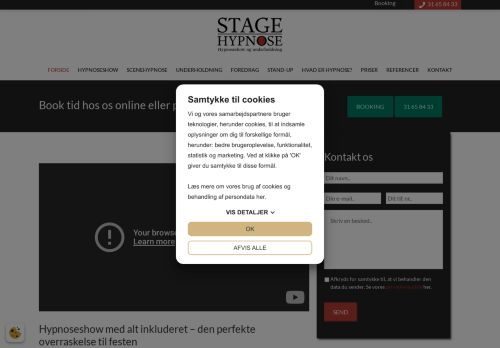 Forsiden af Søger du Underholdning til fest? STAGE HYPNOSE!