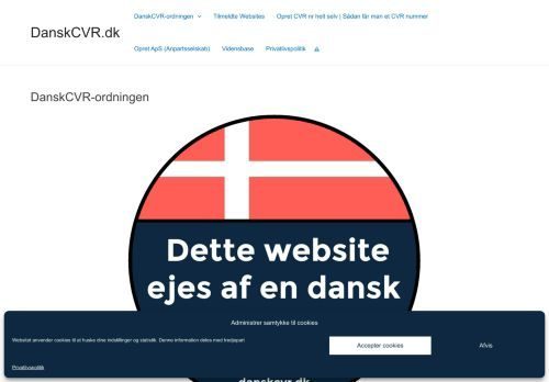 Forsiden af DanskCVR.dk - Opret nemt CVR nr med guides og artikler