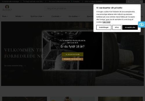 Screenshot af Nordens største udvalg af god Rom!