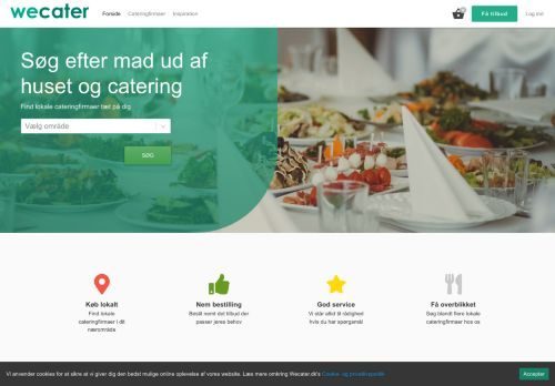 Screenshot af Wecater.dk