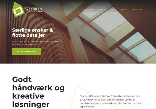 Screenshot af Dyreborg Tømrer og Snedker