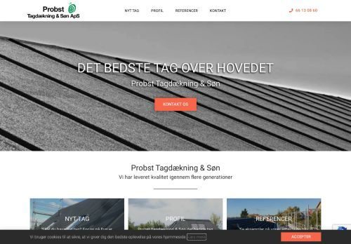 Screenshot af Probst Tagdækning & Søn ApS