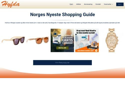 Forsiden af Norsk Nettbutikk