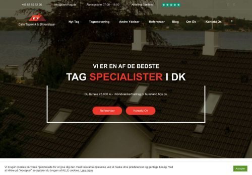 Forsiden af Carlo Tagteknik & Blikkenslager