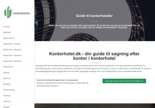 Screenshot af Kontorhotel.dk