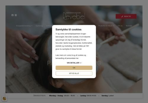 Screenshot af Revebel - Hudplejeklinik på Frederiksberg