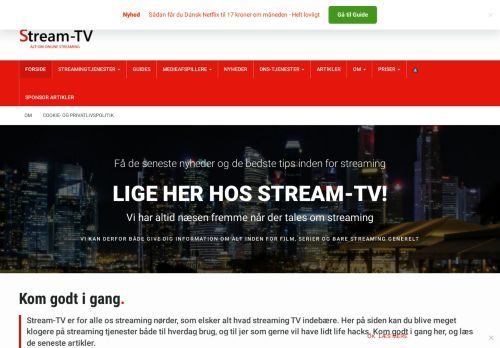 Forsiden af stream-tv