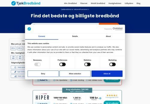 Forsiden af Tjekbredbaand