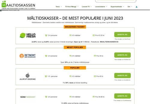 Screenshot af Aftensmad til døren