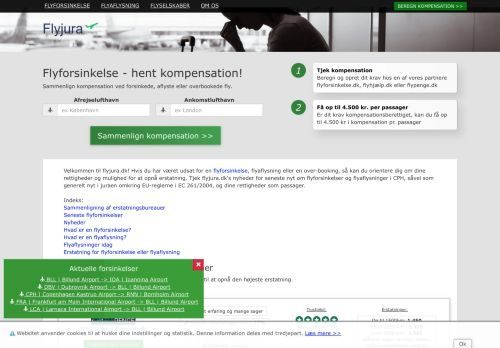 Screenshot af Flyjura.dk