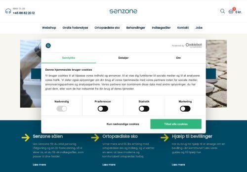 Forsiden af Senzone ApS - Indlægssåler og ortopædiske sko